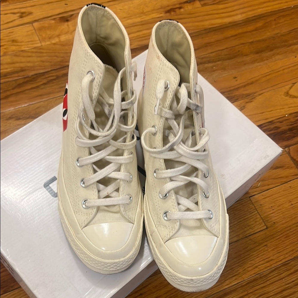Converse ‘Comme Des Garçons’ High-Top Sneakers - Cream - Size 8 (women) - Picture 4 of 8